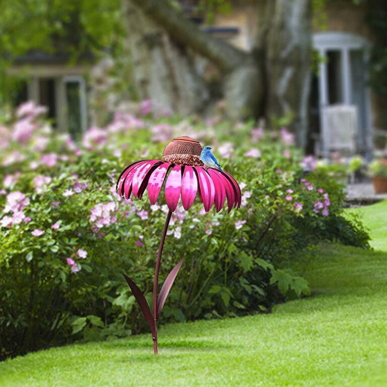 Metal Bird Feeder | Pink Flower Petal Design