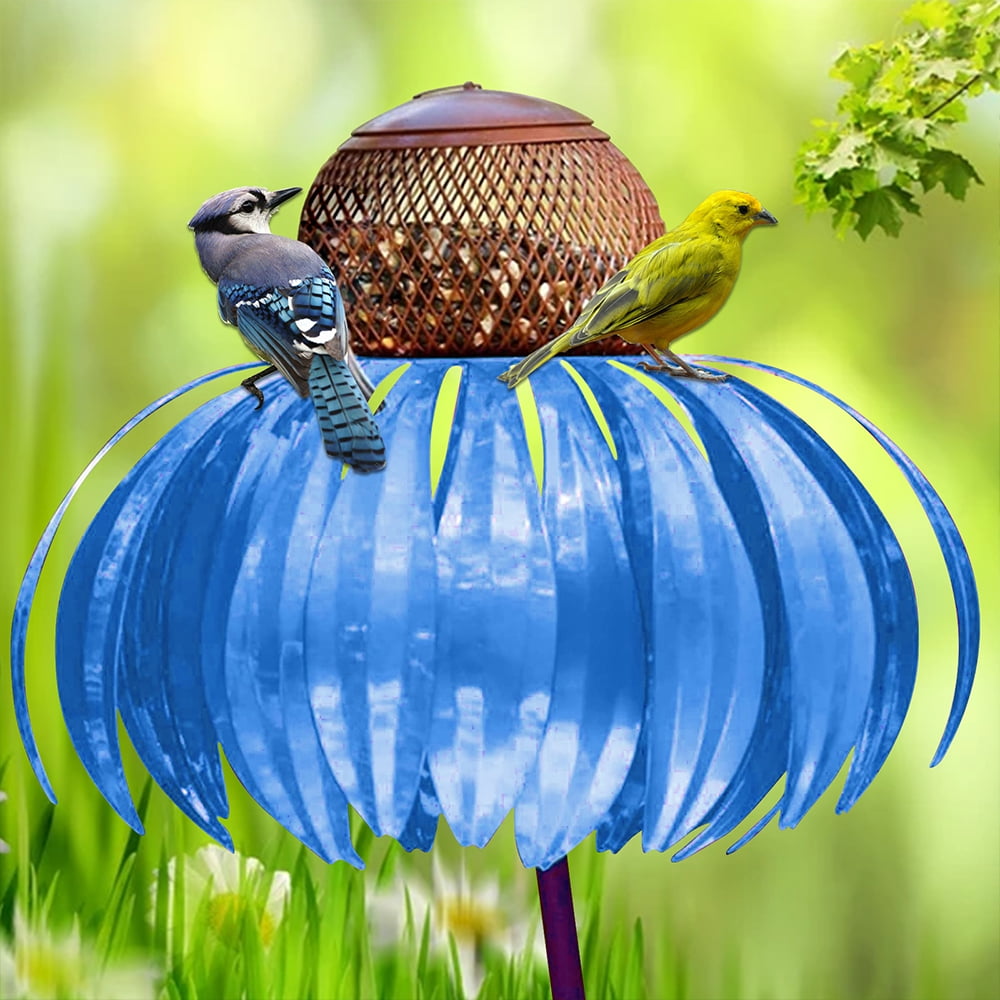 Metal Bird Feeder | Pink Flower Petal Design