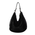 Faux Fur Hobo Bag | Black Plush Winter Design