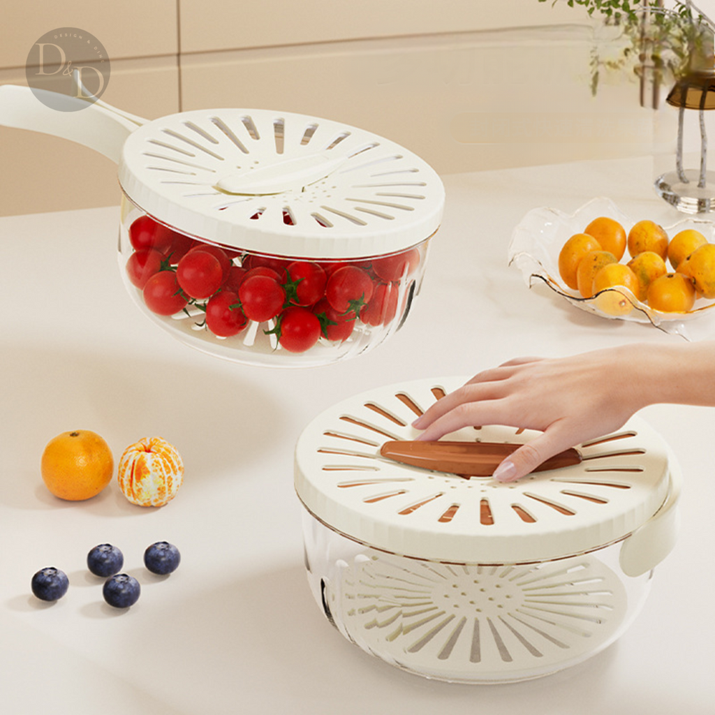 Food Storage Container Set | Stackable Produce Keeper with Rinse Function