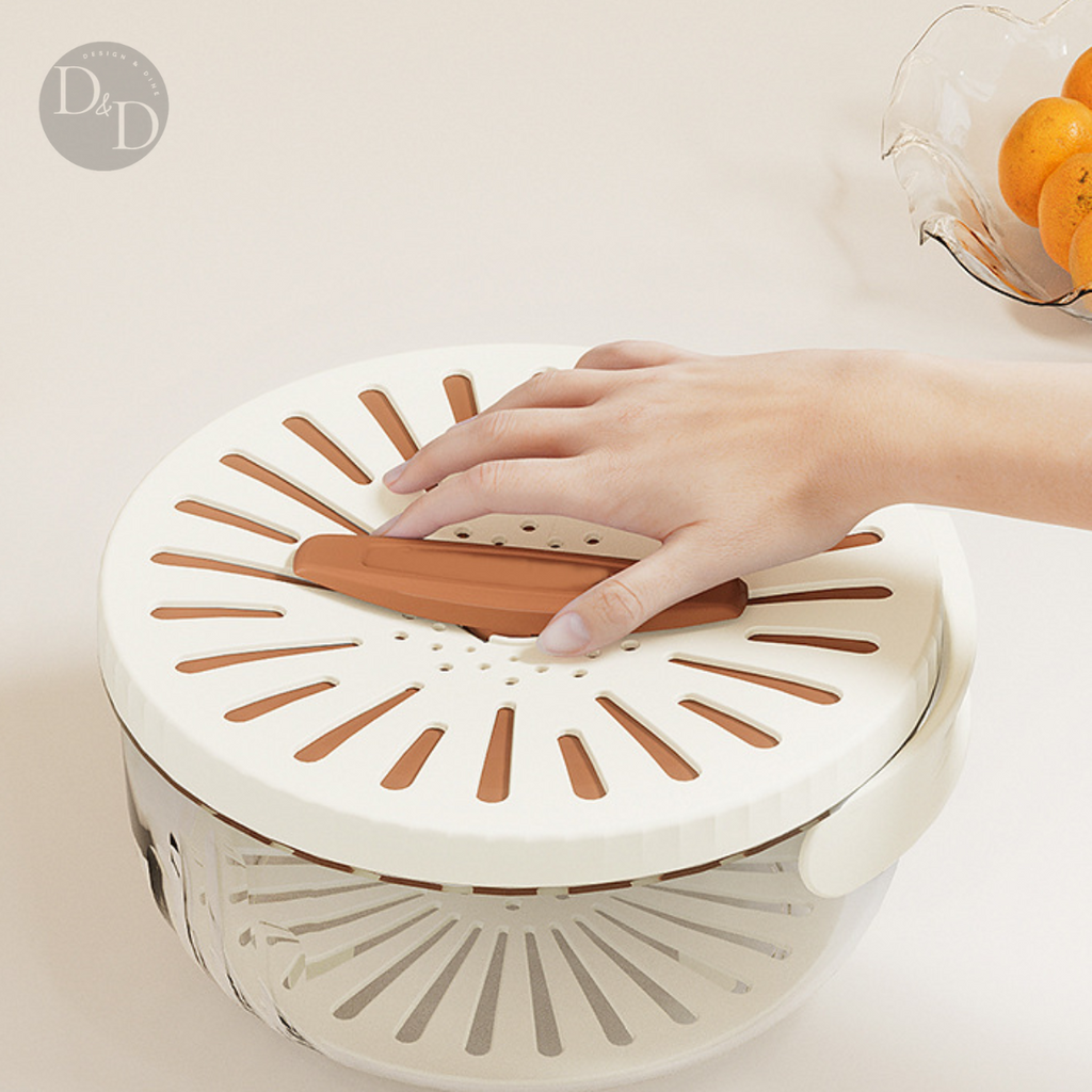Food Storage Container Set | Stackable Produce Keeper with Rinse Function