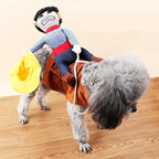 Cowboy Rider Dog Costume | Plush Saddle Halloween Outfit