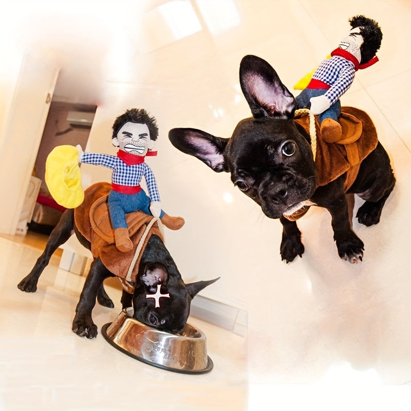 Cowboy Rider Dog Costume | Plush Saddle Halloween Outfit