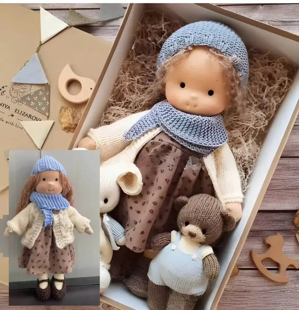 Waldorf Plush Doll | Handcrafted Cotton Toy With Aviation Theme