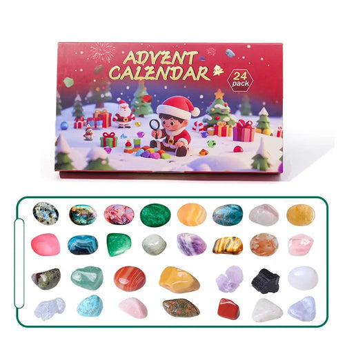Christmas Advent Calendar | 24 Natural Gemstones Educational Set