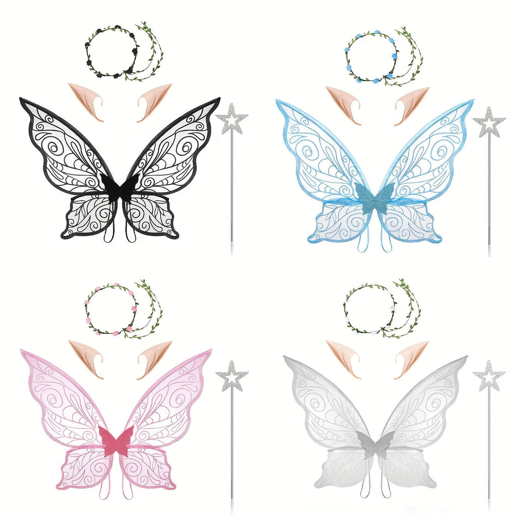 Fairy Wings Costume Accessory | Glitter Pink Butterfly Design
