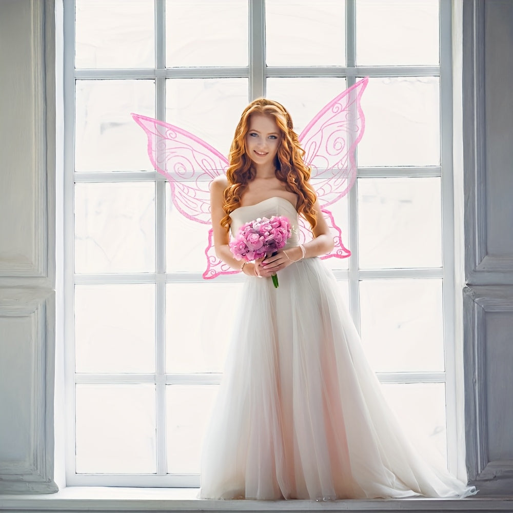 Fairy Wings Costume Accessory | Glitter Pink Butterfly Design