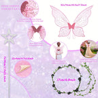 Fairy Wings Costume Accessory | Glitter Pink Butterfly Design