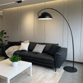 Modern Arc Floor Lamp | Black Metal Dome Shade