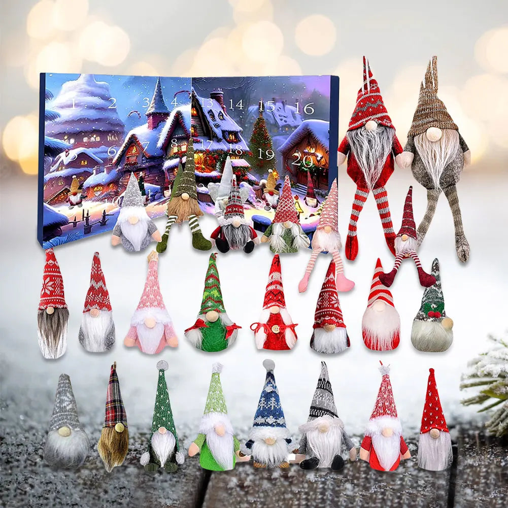 Christmas Advent Calendar | 24 Plush Gnome Figurines