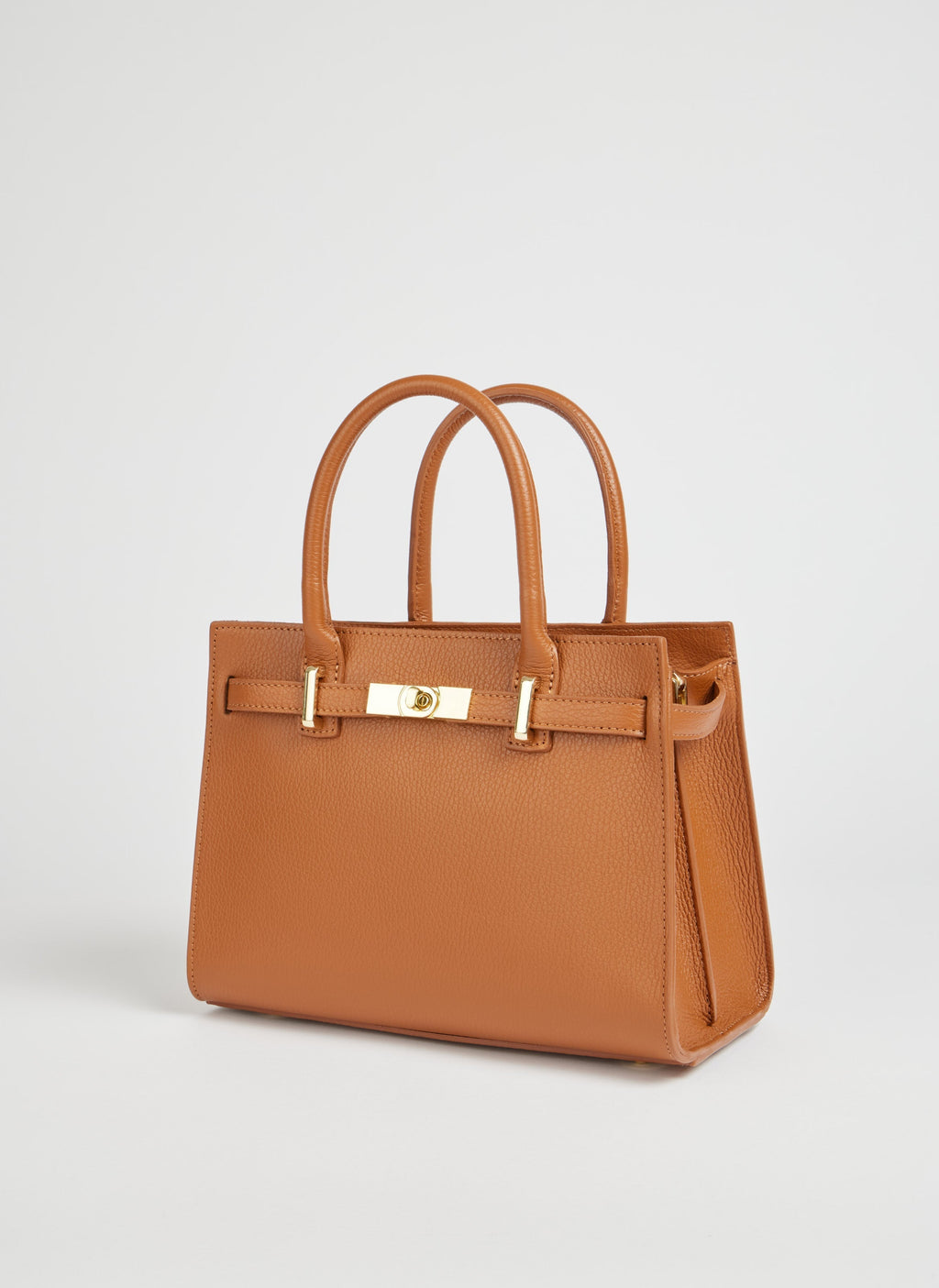 Leather Tote Bag | Genuine Togo Leather Gold Hardware