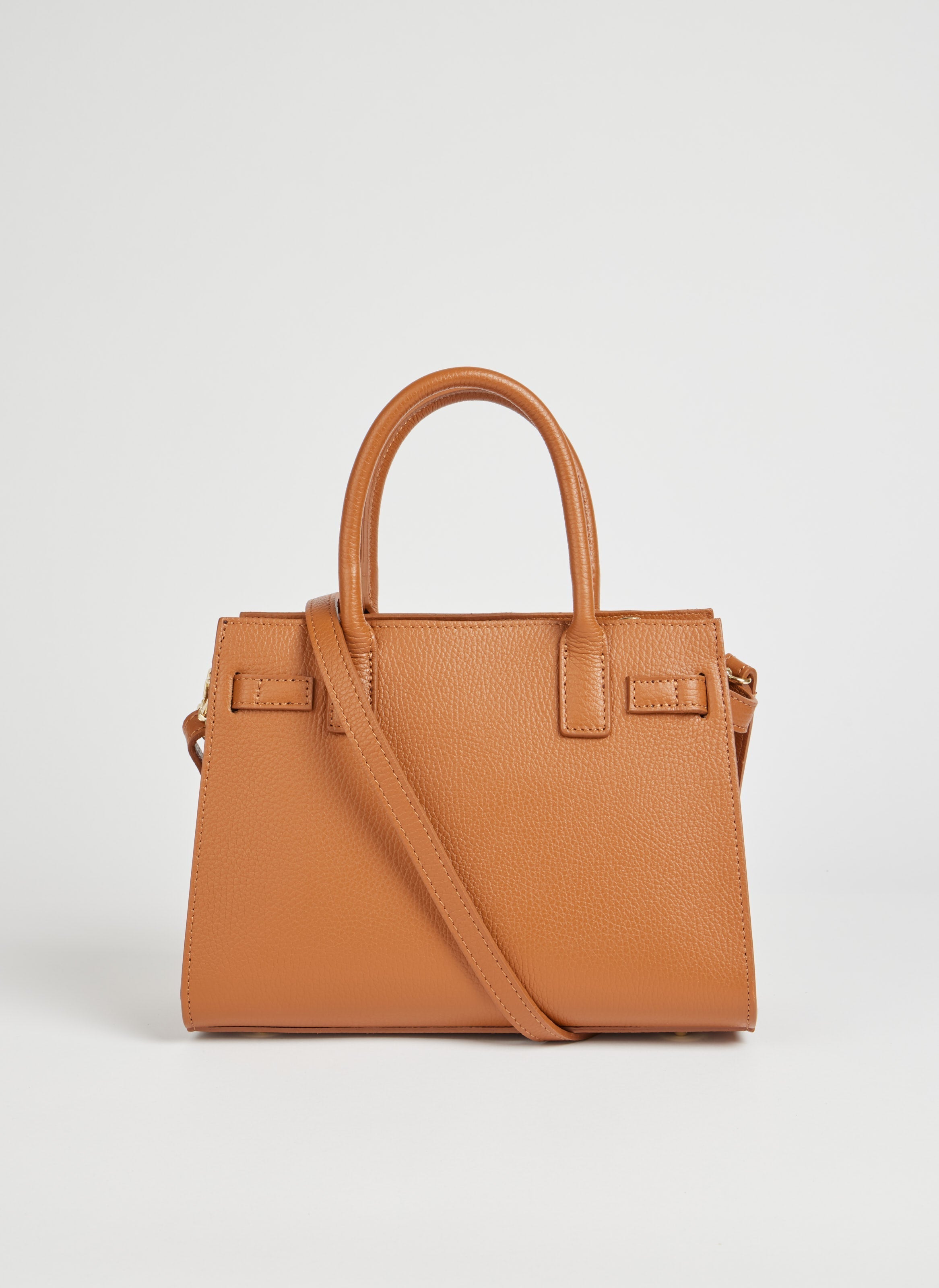 Leather Tote Bag | Genuine Togo Leather Gold Hardware