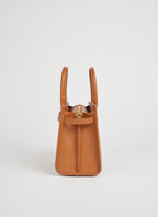 Leather Tote Bag | Genuine Togo Leather Gold Hardware