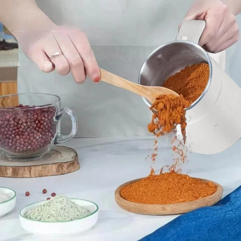 Electric Grain Mill | Compact Fresh Flour Grinder with Ribbed Design
