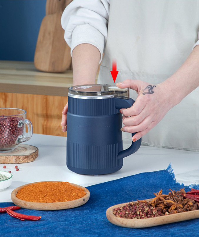 Electric Grain Mill | Compact Fresh Flour Grinder with Ribbed Design