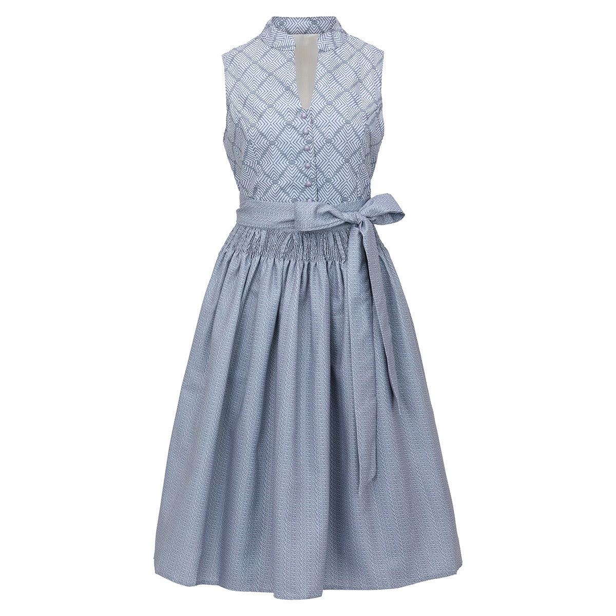 Traditional Dirndl Dress | Gray Lace Detail with Apron
