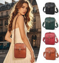 Leather Crossbody Bag | Anti-Theft Compact Square Design