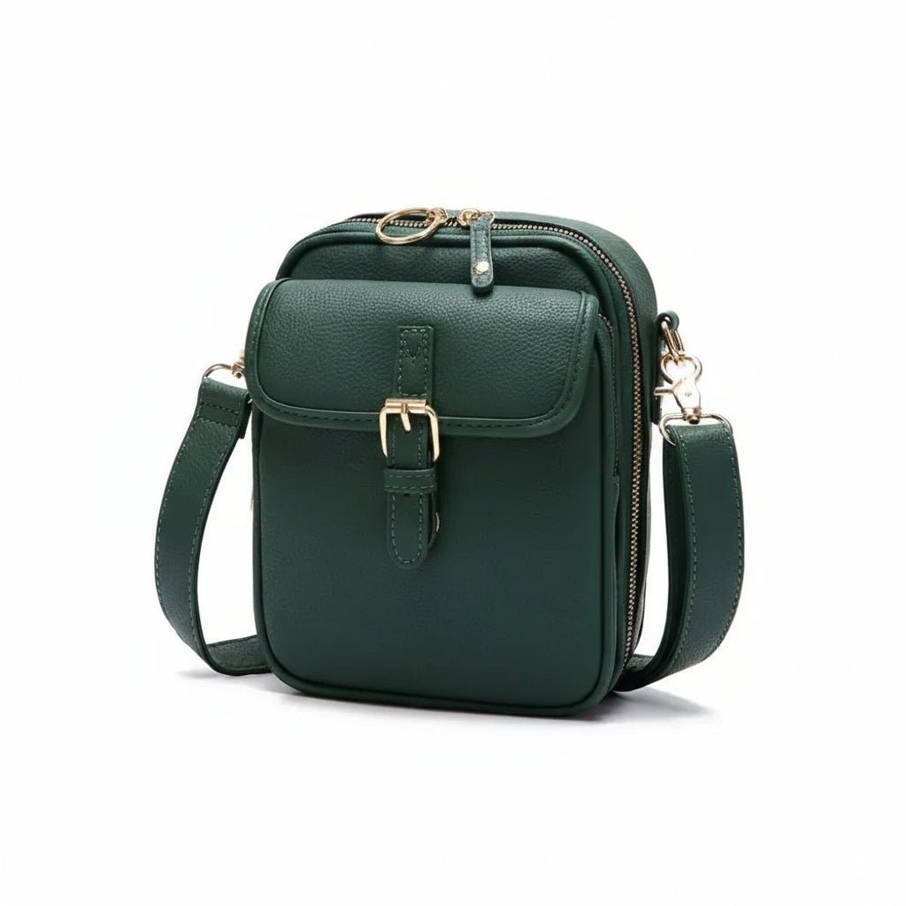 Leather Crossbody Bag | Anti-Theft Compact Square Design
