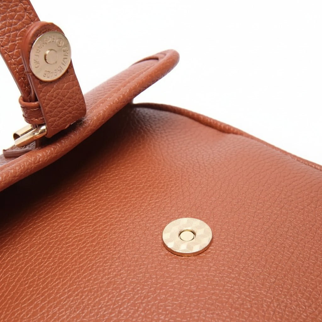 Leather Crossbody Bag | Anti-Theft Compact Square Design