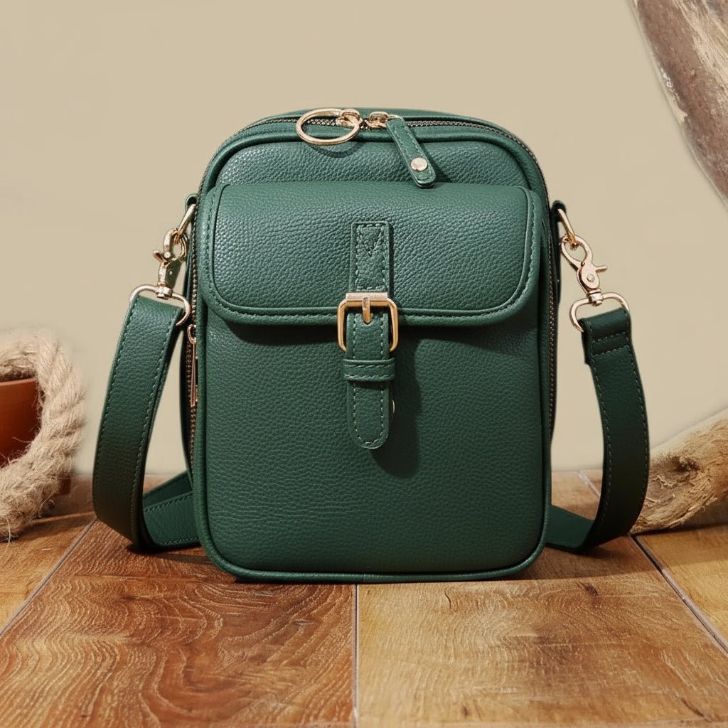Leather Crossbody Bag | Anti-Theft Compact Square Design