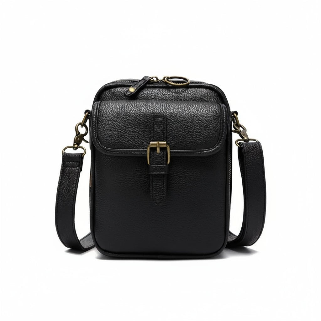 Leather Crossbody Bag | Anti-Theft Compact Square Design