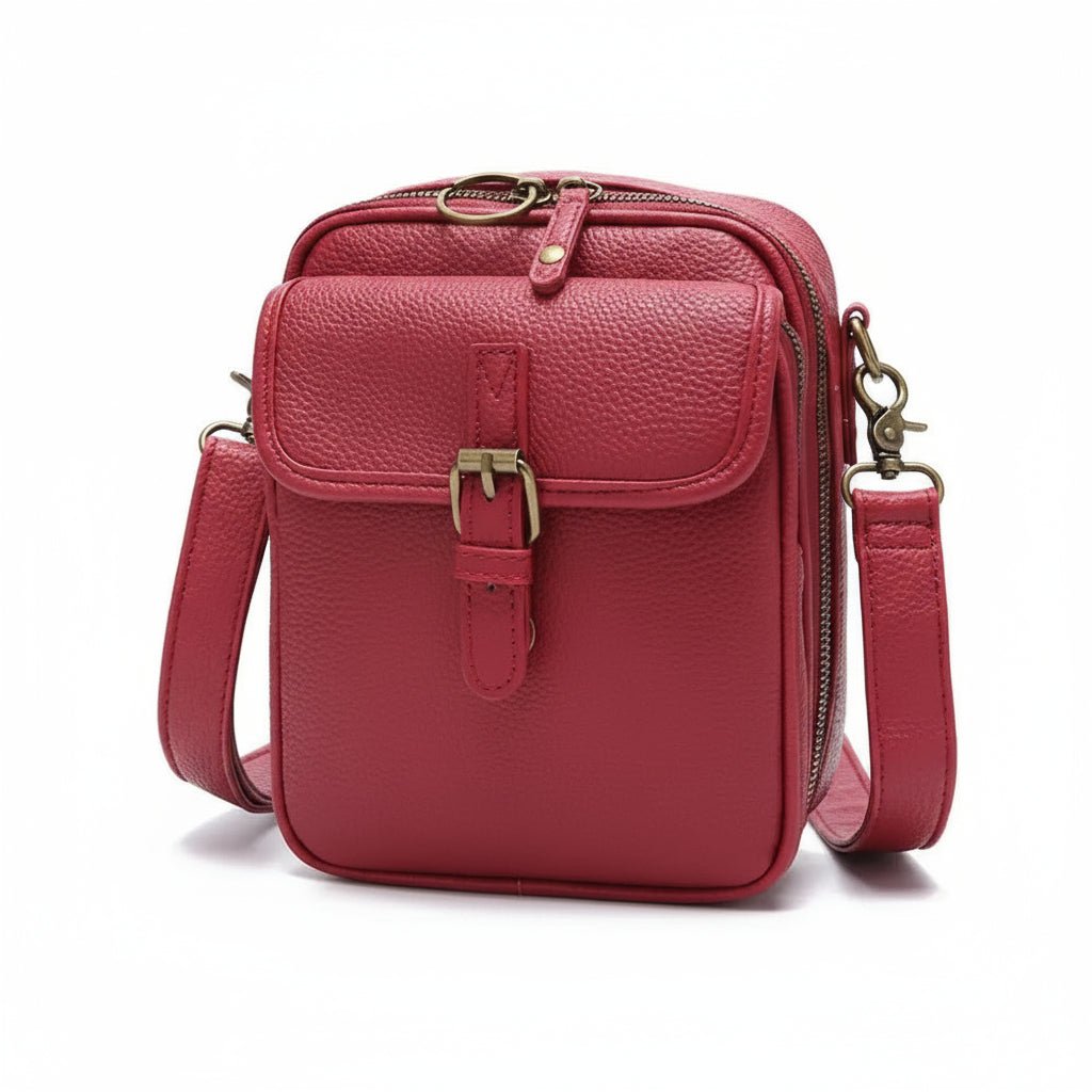 Leather Crossbody Bag | Anti-Theft Compact Square Design