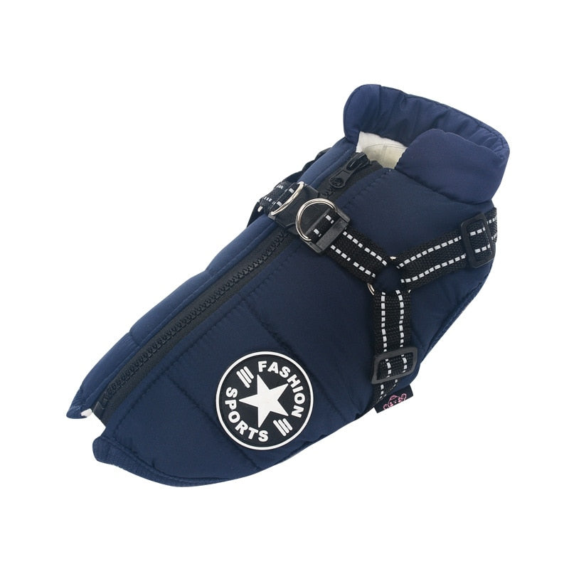 Winter Dog Coat | Built-In Safety Harness and Reflective Details