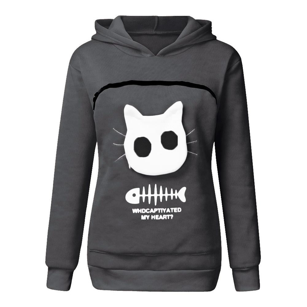 Pet Lover Hoodie | Cat Design Cotton Pouch Sweater