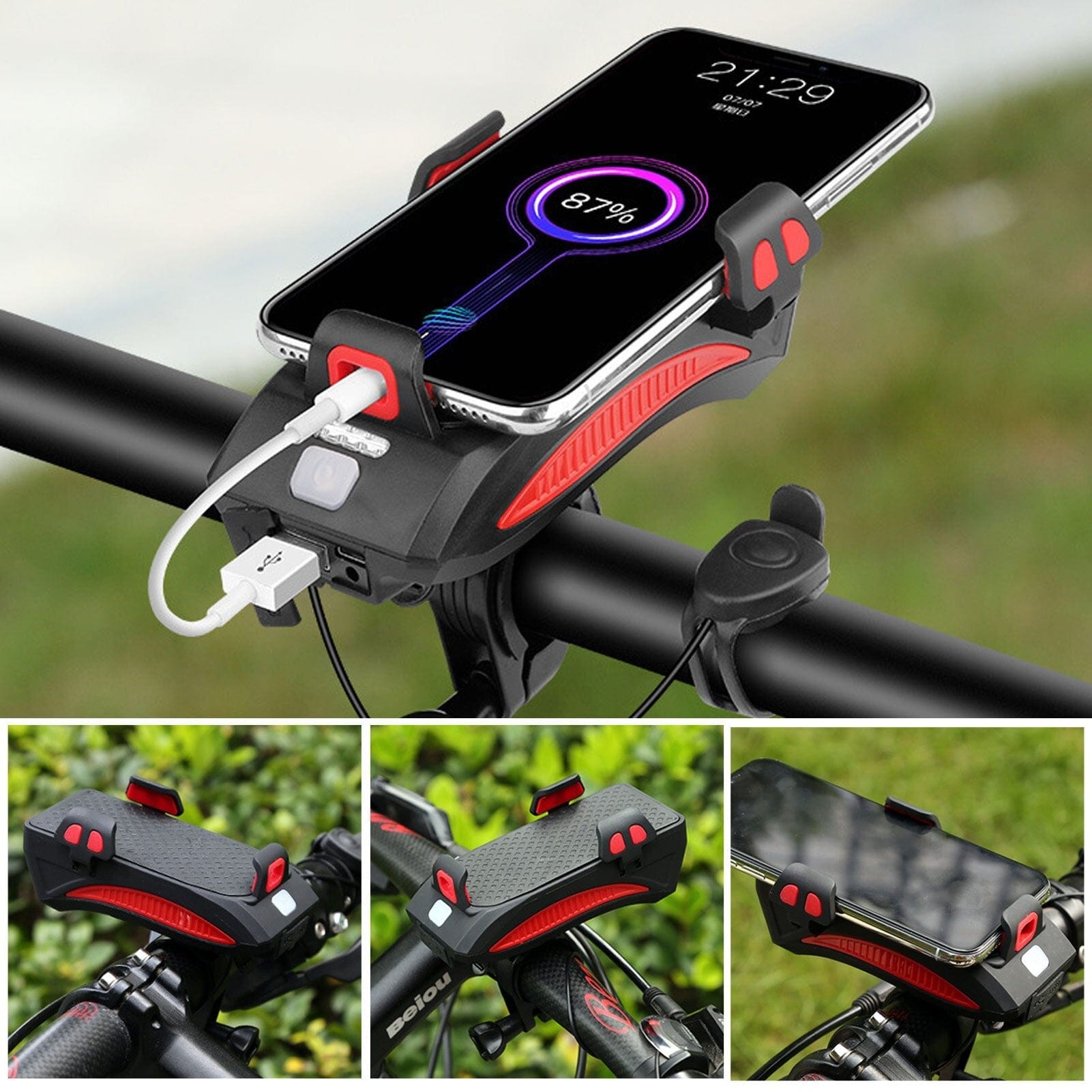 LED Bike Light System | 4-in-1 Safety Hub With Phone Mount