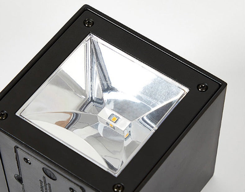 Modern Outdoor Wall Light | Solar Powered Cube Design