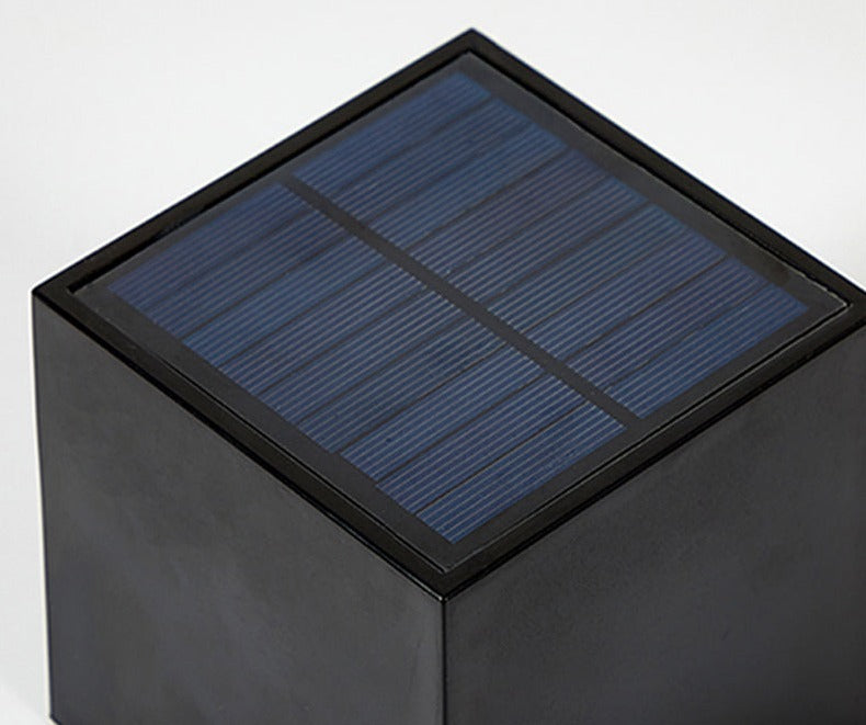 Modern Outdoor Wall Light | Solar Powered Cube Design