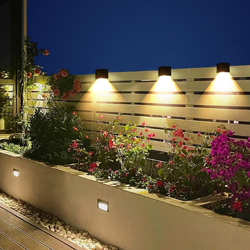 Modern Outdoor Wall Light | Solar Powered Cube Design