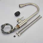 Modern Pull Down Kitchen Faucet | Brushed Nickel Flexible Spout