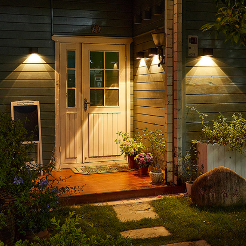 Modern Outdoor Wall Light | Solar Powered Cube Design