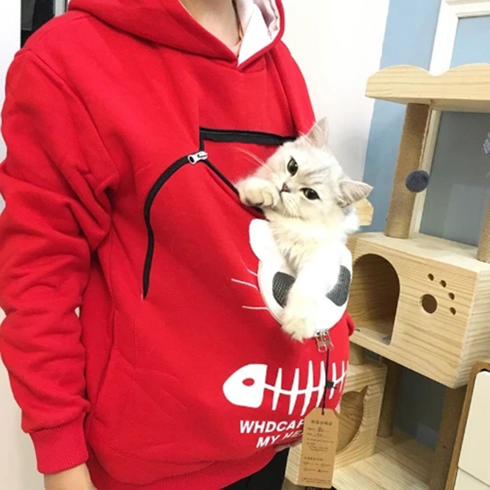 Pet Lover Hoodie | Cat Design Cotton Pouch Sweater