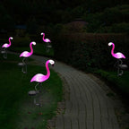 Solar Garden Lights | Pink Flamingo Outdoor Stakes