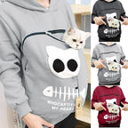 Pet Lover Hoodie | Cat Design Cotton Pouch Sweater