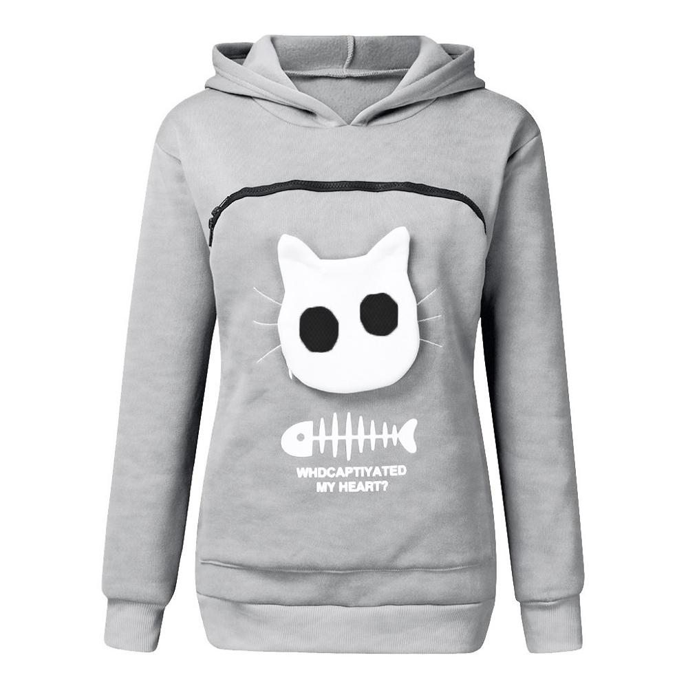 Pet Lover Hoodie | Cat Design Cotton Pouch Sweater