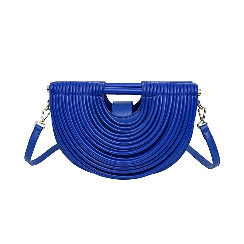 Metallic Evening Bag | Curved Rope Design Clutch