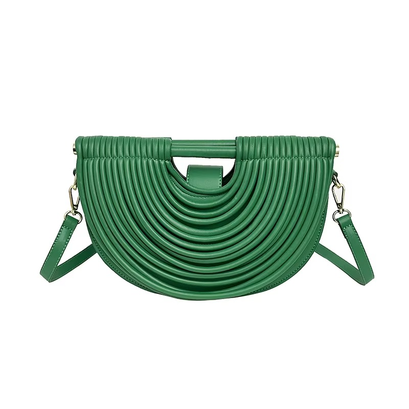 Metallic Evening Bag | Curved Rope Design Clutch