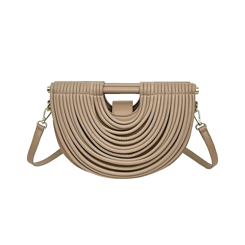 Metallic Evening Bag | Curved Rope Design Clutch
