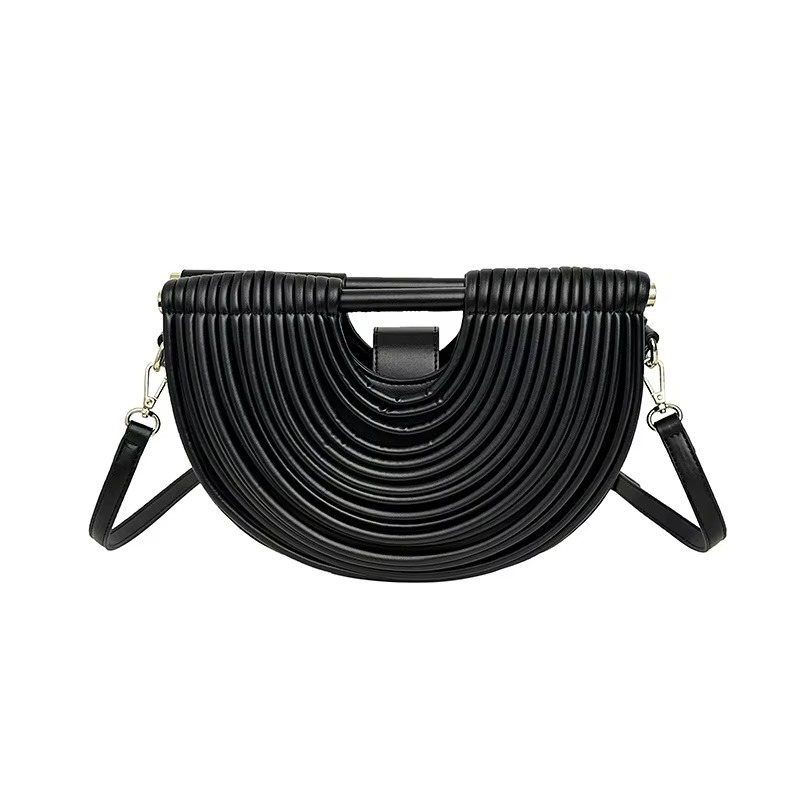 Metallic Evening Bag | Curved Rope Design Clutch