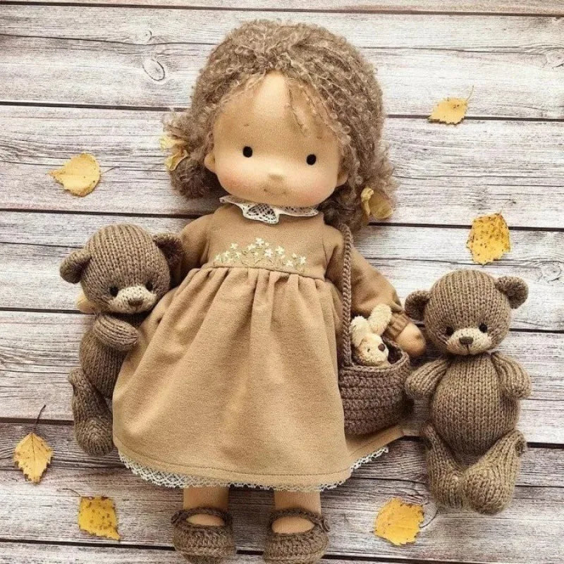 Handcrafted Cotton Doll | Waldorf-Inspired Plush Toy with Box Set