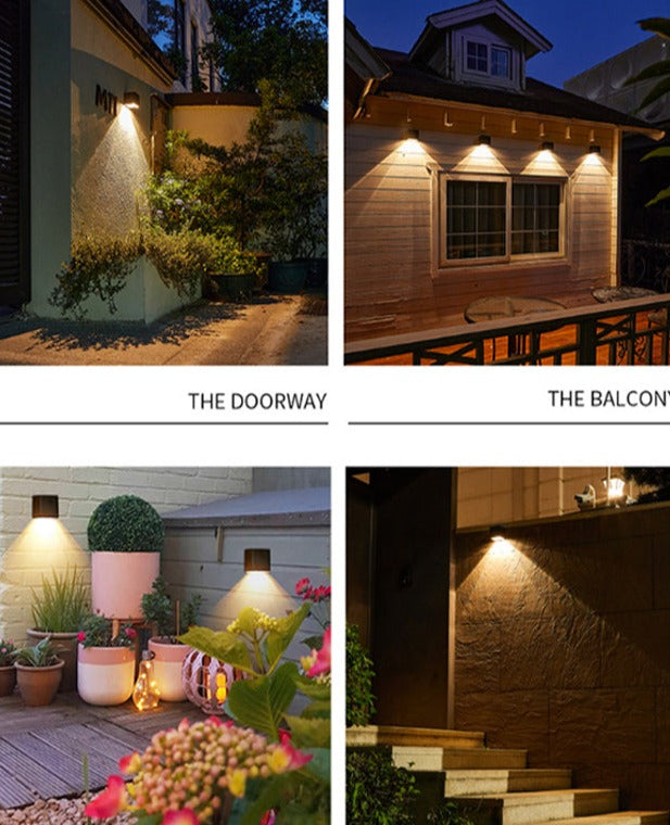Modern Outdoor Wall Light | Solar Powered Cube Design