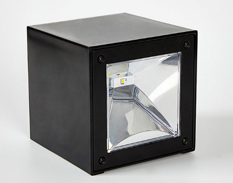 Modern Outdoor Wall Light | Solar Powered Cube Design
