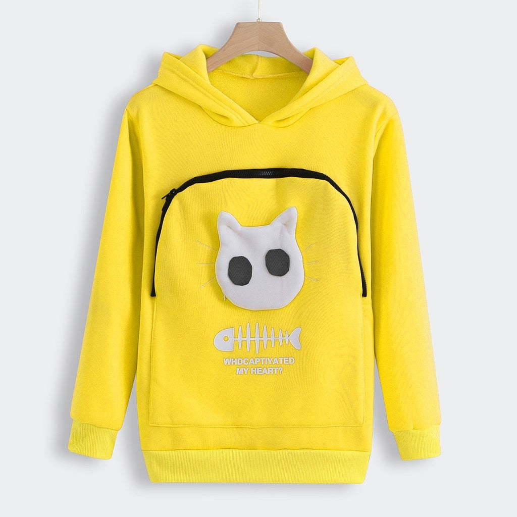 Pet Lover Hoodie | Cat Design Cotton Pouch Sweater