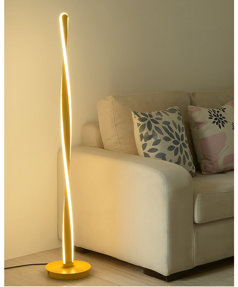 Modern LED Floor Lamp | Twisted Aluminum Design