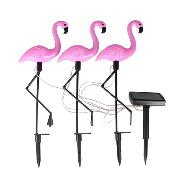 Solar Garden Lights | Pink Flamingo Outdoor Stakes