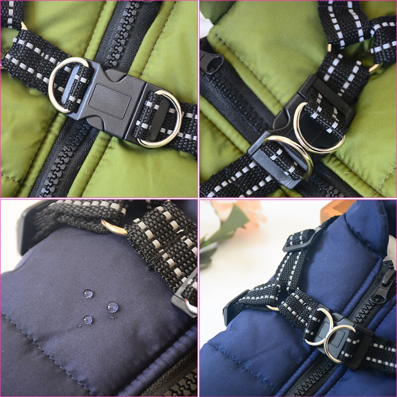 Winter Dog Coat | Built-In Safety Harness and Reflective Details