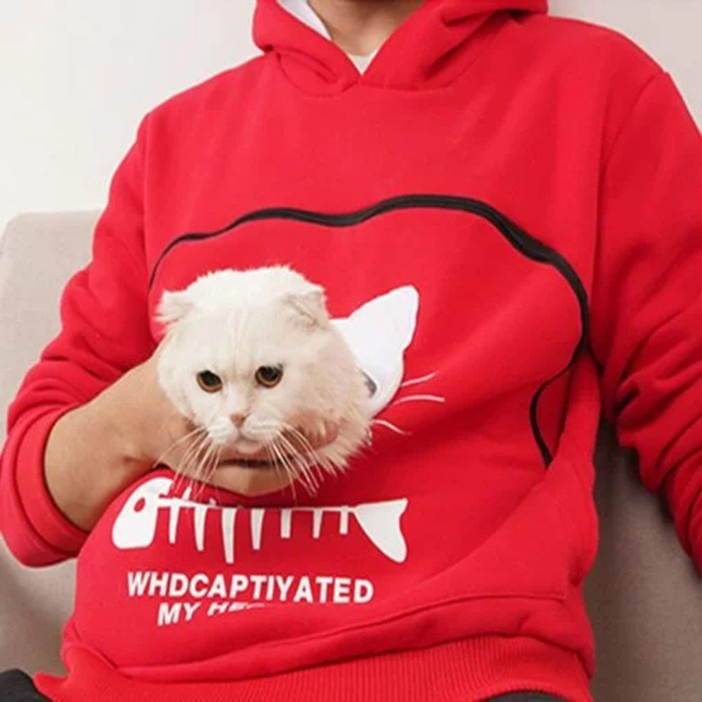 Pet Lover Hoodie | Cat Design Cotton Pouch Sweater